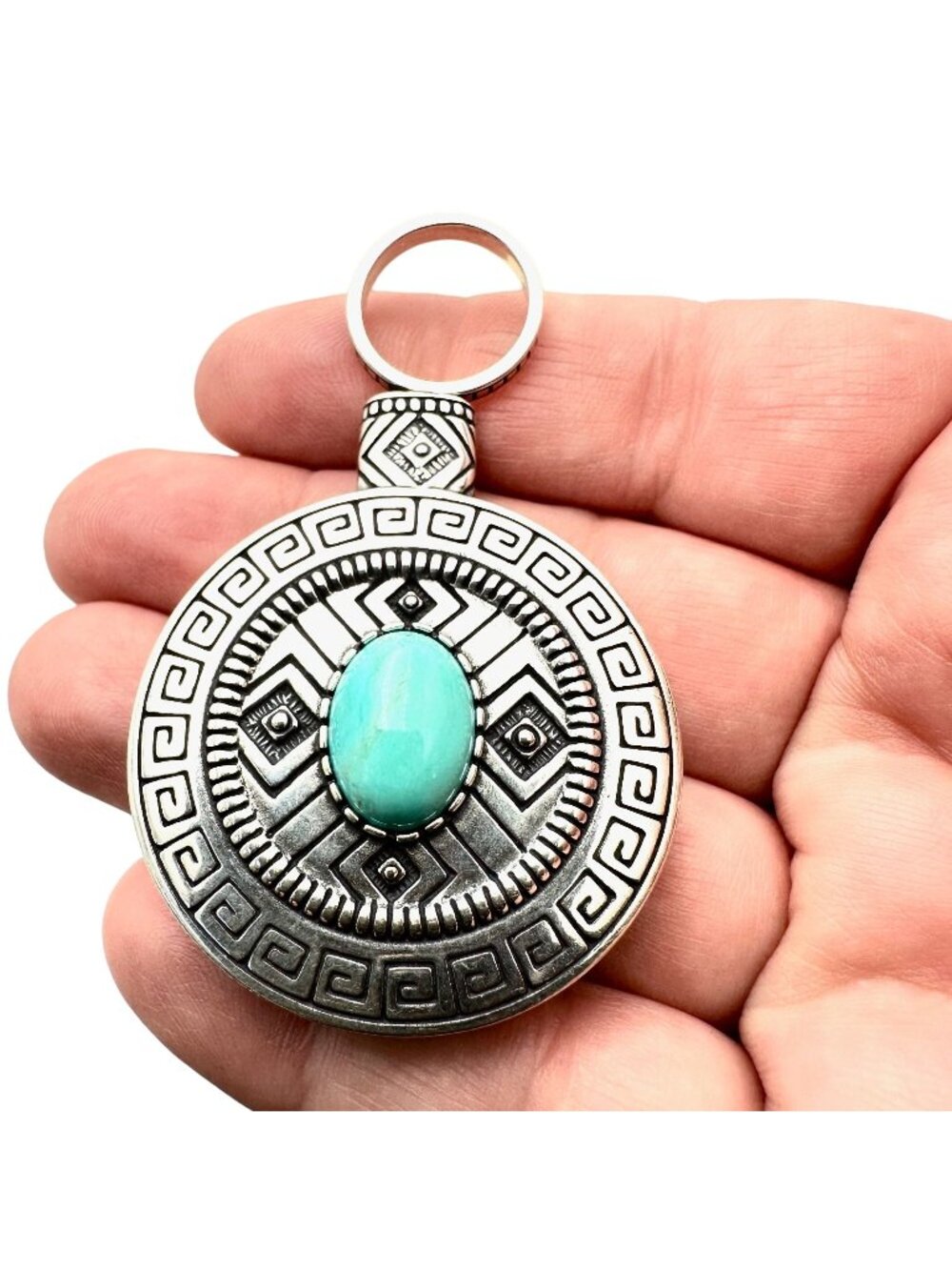 Vintage Carol Felley Sterling Silver Turquoise Pendant Southwestern
